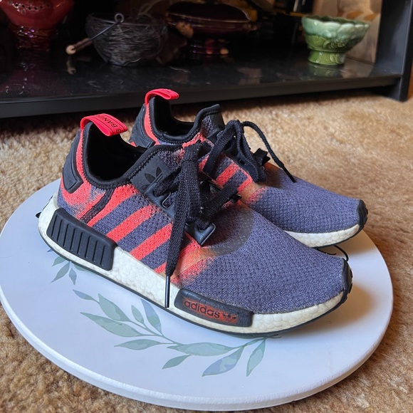 Adidas NMD R1 J Core Black Solar Red Orange Size 6 Sneakers. - Picture 15 of 17